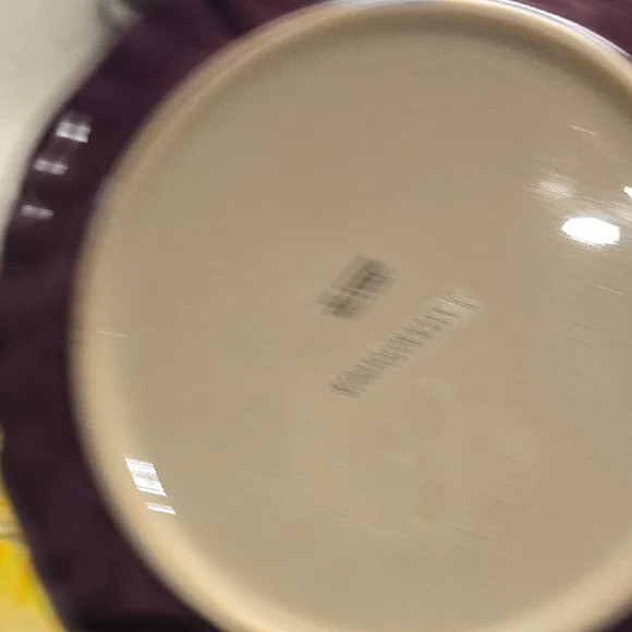 Anthropologie Yellow and Purple Floral Ceramic Plates, GUC, Vintage Look - Picture 5 of 7